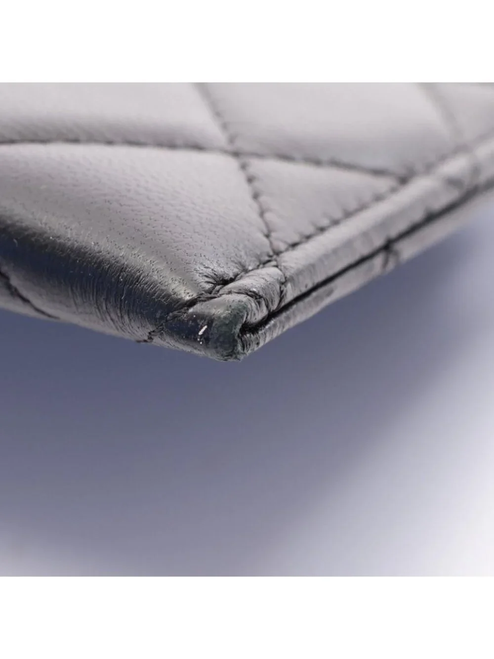 Chanel Pouch Quilted Black Lambskin Slim Wallet